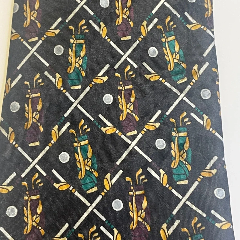 Vintage A. Rogers Golf Bag Necktie Mens Sporty Preppy Country Club 59